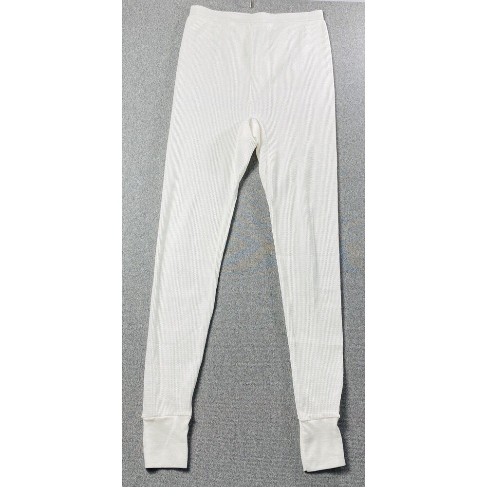 Vintage Unbranded Long Underwear Pants 40-42 Mens Sz L  White  Cotton/ Polyester